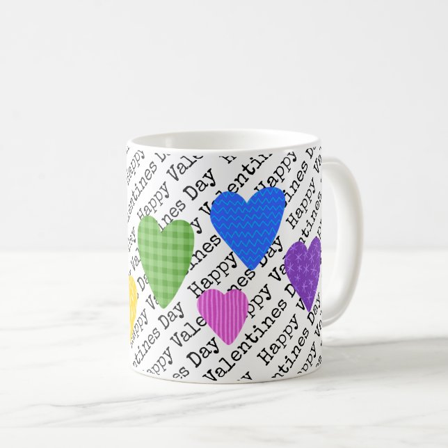 Taza De Café Feliz Día de San Valentín Mensajes de texto de amo (Anverso derecho)