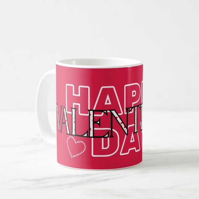 Taza De Café Feliz Día de San Valentín moderno (Anverso izquierdo)