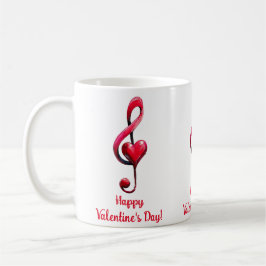 Taza De Café Feliz Día de San Valentín Música de Amor