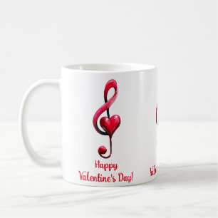 Taza De Café Feliz Día de San Valentín Música de Amor