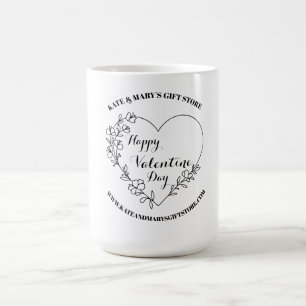 Taza De Café Feliz Día de San Valentín Nombre del Negocio Sitio