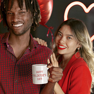 Taza De Café Feliz Día de San Valentín, pequeña fuente de forma