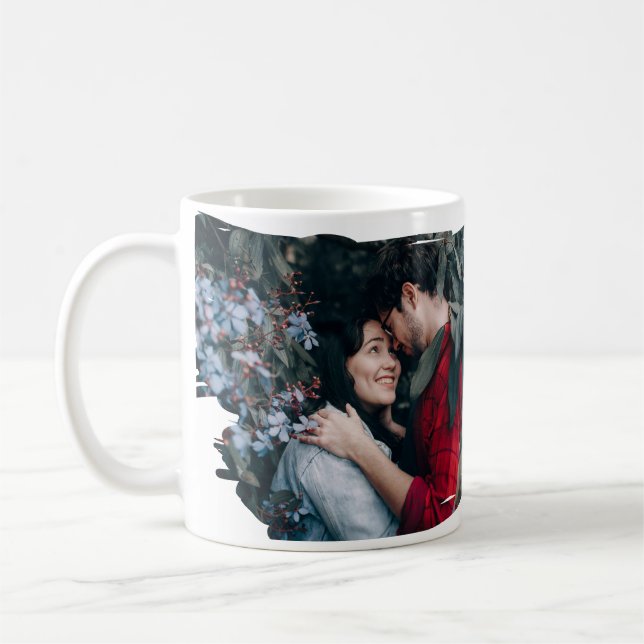 Taza De Café Feliz Día de San Valentín personalizado foto y nom (Izquierda)