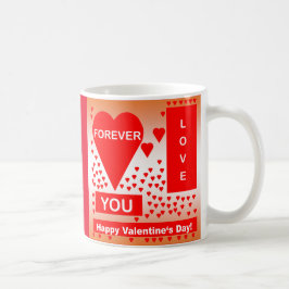 Taza De Café Feliz Día de San Valentín Texto para siempre coraz