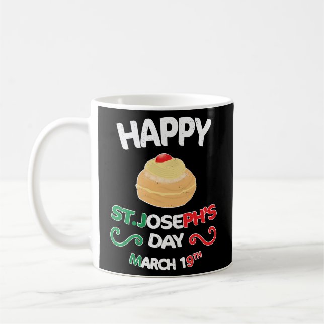 Taza De Café Feliz Día de St Josephs Sfingi Zeppole (Izquierda)
