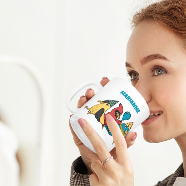 Taza De Café Feliz Día del Ave Personalizado Aves tema Cumpleañ (Subido por el creador)