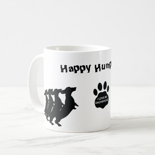 Taza De Café Feliz Día del Hump Dachshund Mug (Anverso izquierdo)