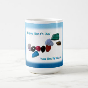 Taza De Café Feliz Día del Jefe, realmente rocas