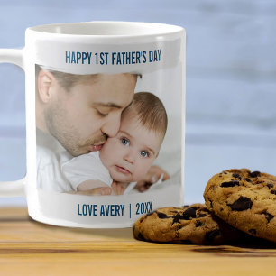 Taza De Café Feliz Día del Padre 2 Foto Pincel gris