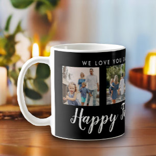 Taza De Café Feliz Día del Padre 4 foto Personalizado negro