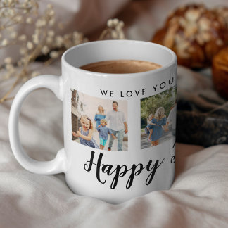 Taza De Café Feliz Día del Padre 4 Personalizado de fotos Mensa