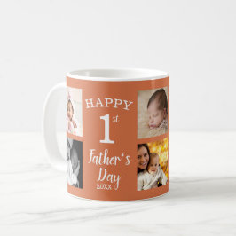 Taza De Café Feliz Día del Padre 8 Collage de fotos Terracotta