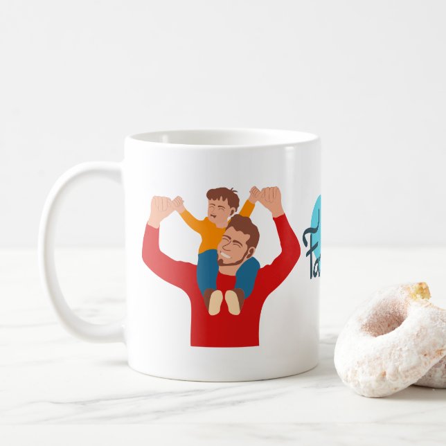Taza De Café Feliz Día del Padre | Café padre e hijo (Con donut)