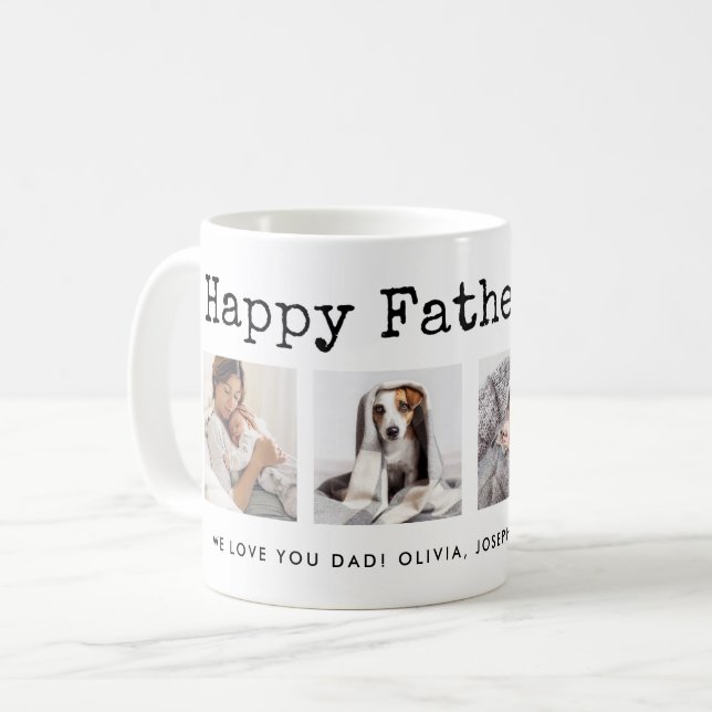 Taza De Café Feliz Día del Padre | Cuadrícula fotográfica sobre (Anverso izquierdo)