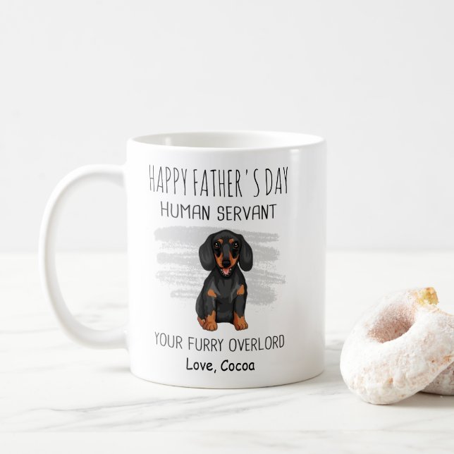 Taza De Café Feliz Día del Padre Dachshund papá Coffee Mug (Con donut)