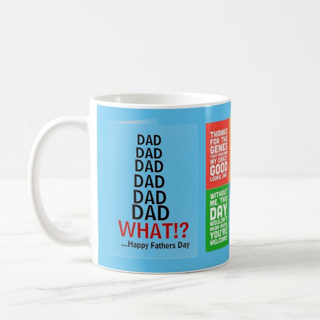 Taza De Café Feliz Día del Padre Divertido mensaje múltiple (Izquierda)