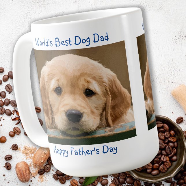 Taza De Café Feliz Día del Padre - Foto del mejor Mascota azul  (Subido por el creador)