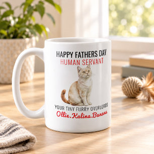 Taza De Café Feliz Día del Padre - Gato Sirviente Humano Divert