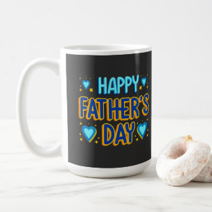 Taza De Café Feliz Día del Padre Llavero de Corazón Azul y Dora