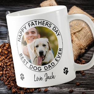 Taza De Café Feliz Día del Padre, Mascota foto del mejor perro