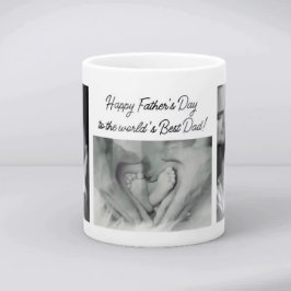 Taza De Café Feliz Día del Padre, mejor foto de papá del mundo