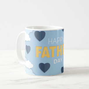 Taza De Café Feliz Día del Padre nubes y corazones