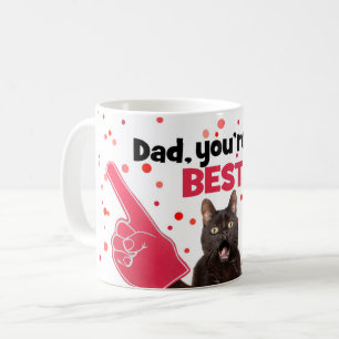 Taza De Café Feliz Día del Padre Papá Gato Con Dedos de Espuma