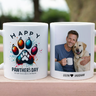 Taza De Café Feliz Día del Padre Perro Acuarela Papá Perro 