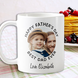 Taza De Café Feliz Día del Padre, Personalizado foto mejor papá