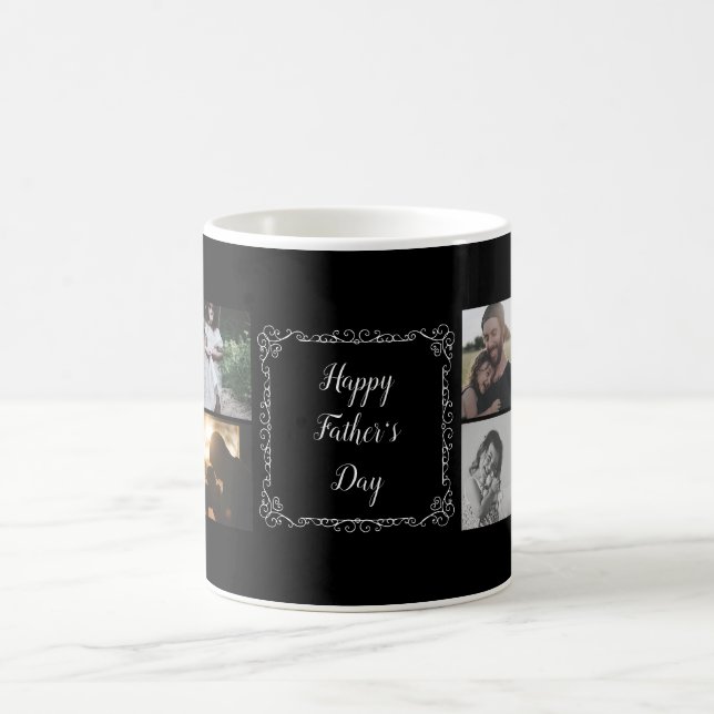Taza De Café Feliz Día del Padre Personalizar tu texto y 8 foto (Centro)
