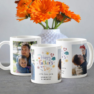 Taza De Café Feliz Día del Padre Tipografía Caprichosa y Linda