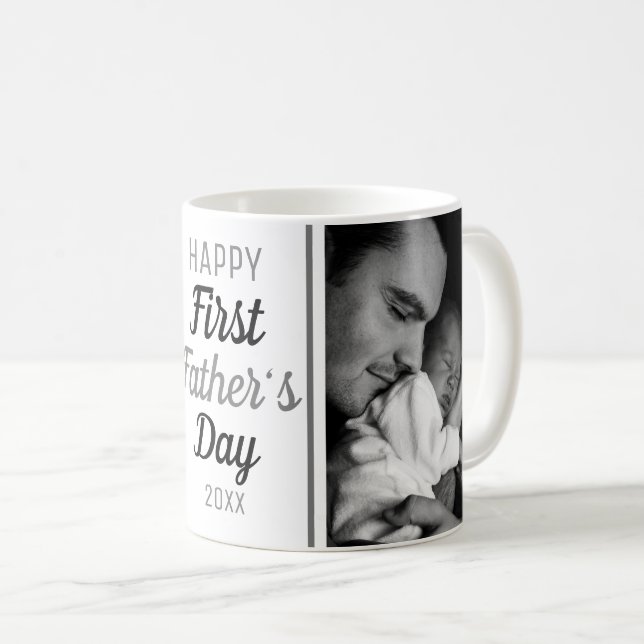 Taza De Café Feliz Día del Primer Padre 2 foto (Anverso derecho)