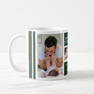 Taza De Café Feliz Día del Primer Padre 5 Collage de fotos Verd