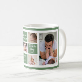 Taza De Café Feliz Día del Primer Padre 5 Collage de fotos Verd