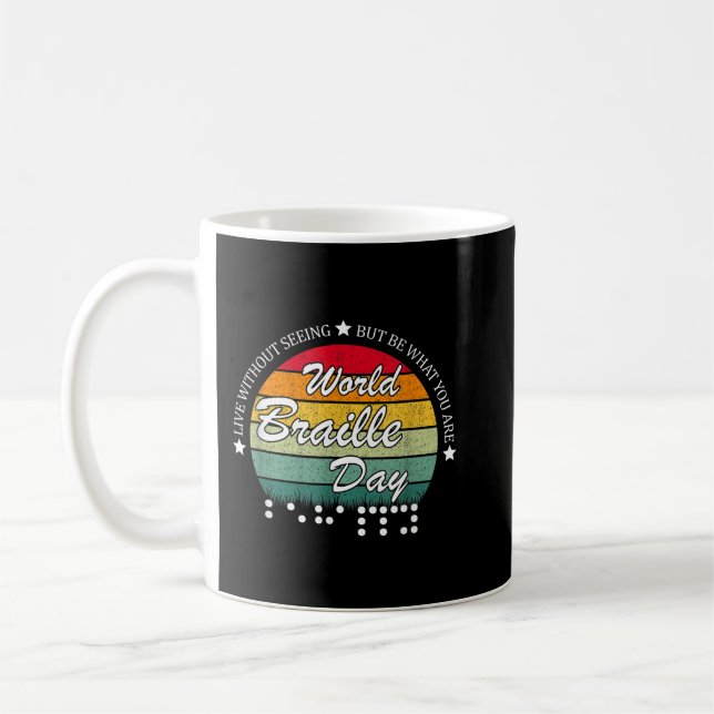 Taza De Café Feliz Día Mundial de Braille 2022 (Izquierda)