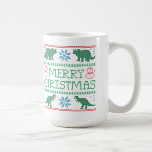 Taza De Café Feliz Dinosaurio navideño suéter feo para los niño