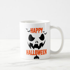 Taza De Café Feliz diseño de texto de goteo de Halloween