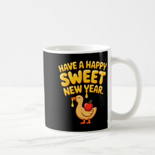 Taza De Café Feliz Dulce Año Nuevo Ganso Galleta Rosh Hashaná