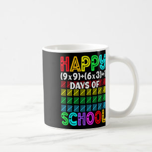 Taza De Café Feliz ecuación matemática de 100 días de escuela 1