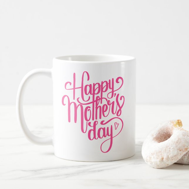 Taza de café feliz elegante del día de madre el | (Con donut)