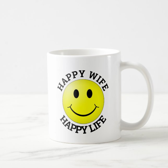 TAZA DE CAFÉ FELIZ ESPOSA FELIZ CAFÉ DE VIDA (Derecha)