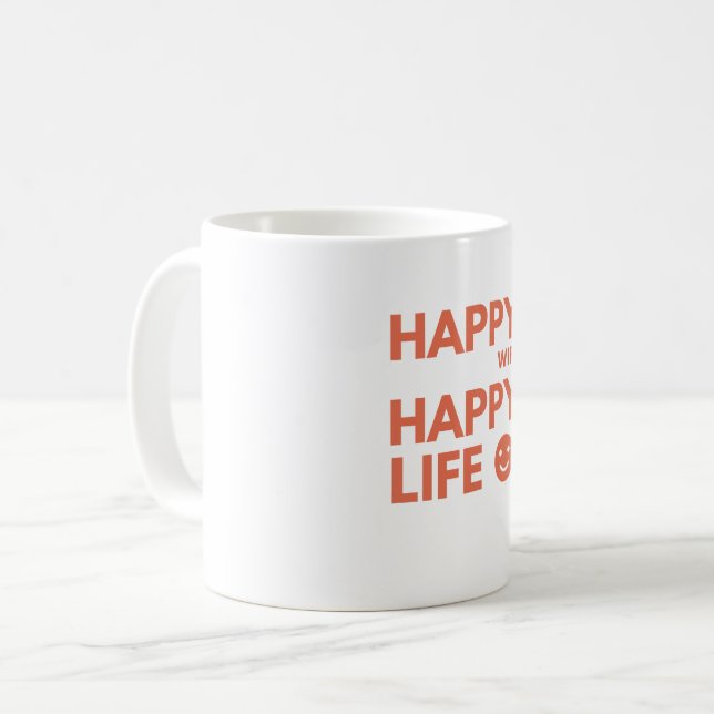 Taza De Café Feliz esposa, vida feliz - Cita matrimonial divert (Anverso izquierdo)