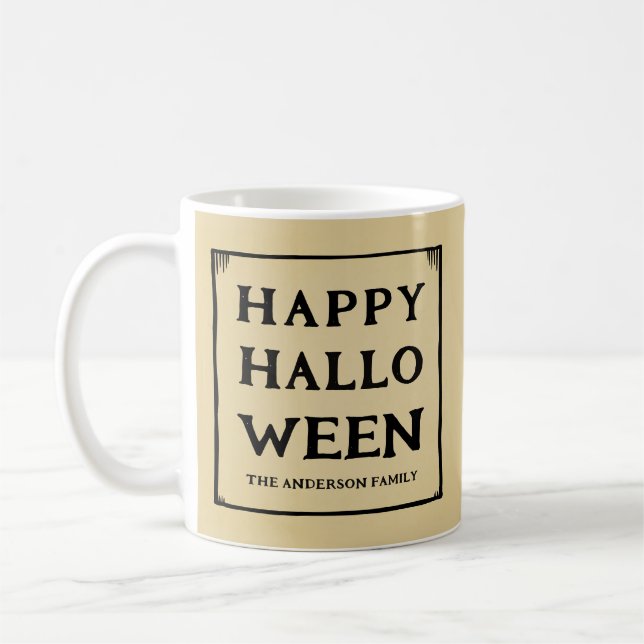 Taza De Café feliz estilo vintage de halloween (Izquierda)
