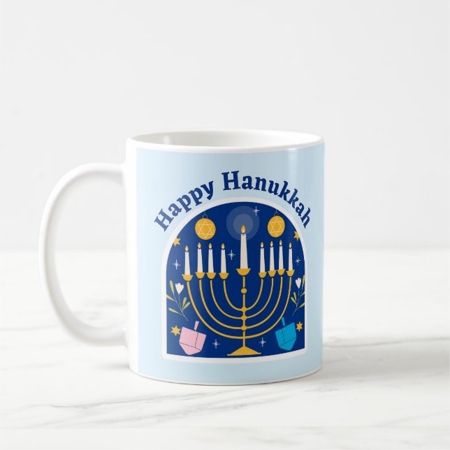 Taza De Café Feliz feriado de Hanukkah Café Mug (Izquierda)