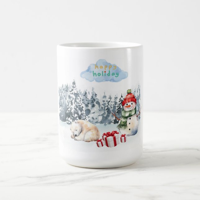 TAZA DE CAFÉ FELIZ FESTIVAL CUTE SNOWMAN PARA NIÑOS (Centro)