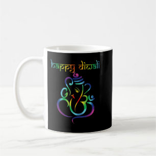 Taza De Café Feliz Festival Diwali de luces hindúes y hombres
