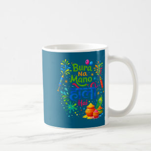 Taza De Café Feliz festival Holi India colores bura na mano hol