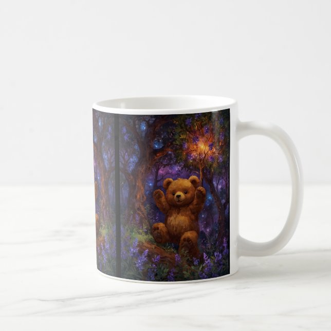 Taza De Café Feliz Forest Teddy Bear Art (Derecha)