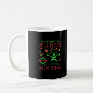 Taza De Café Feliz Gimnasio de nuevos Navidades traseros