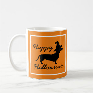 Taza De Café Feliz Gorra de brujas de Halloween Dachshund